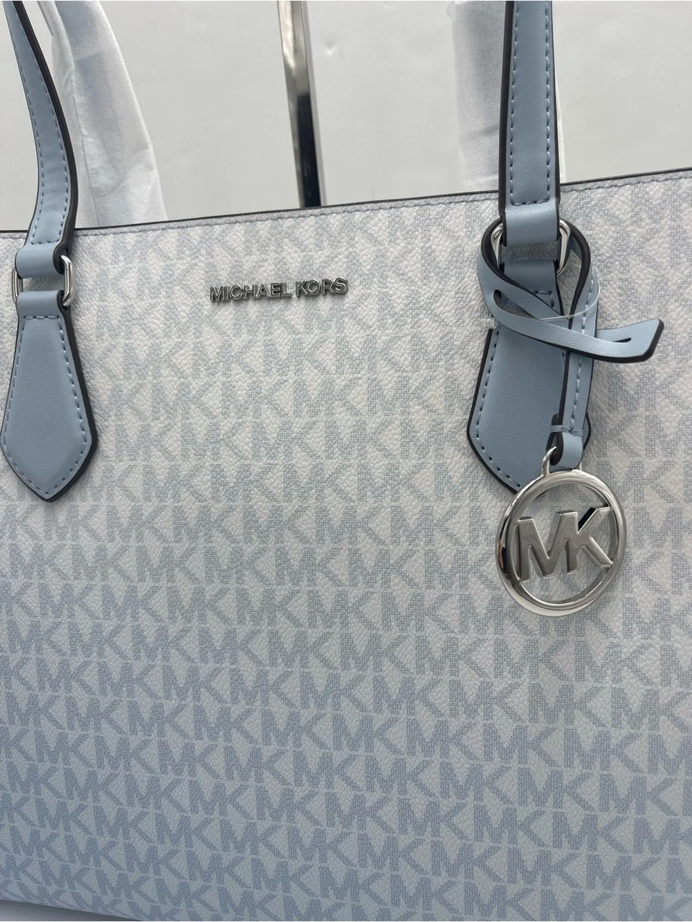 MICHAEL MICHAEL KORS SHEILA LG Multifunctional TOTE bag  Pale Ocean NWT
